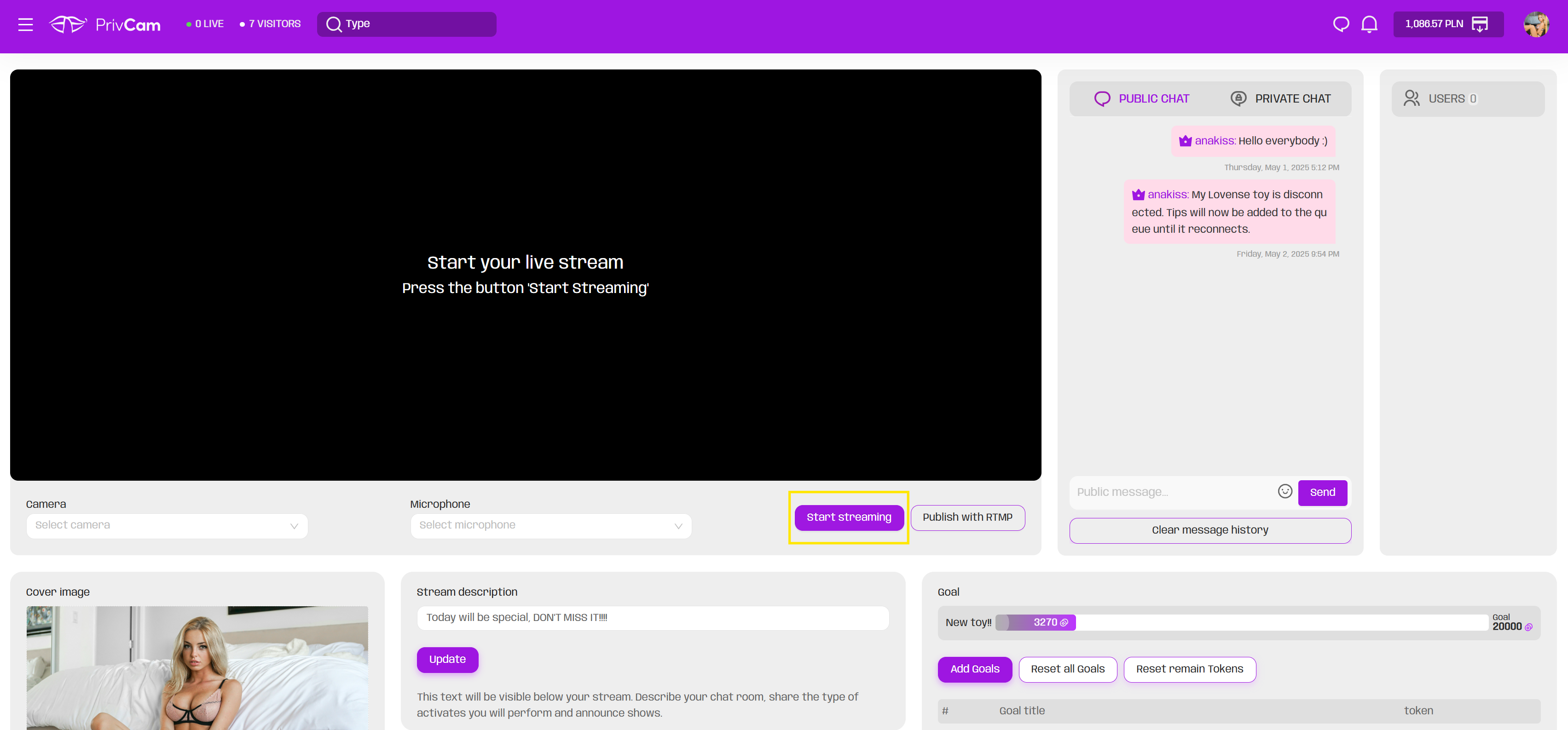 How to start streaming?